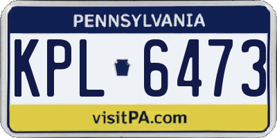 PA license plate KPL6473