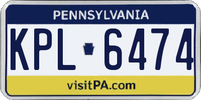 PA license plate KPL6474