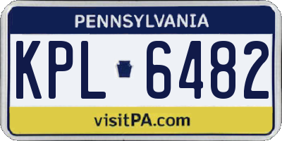 PA license plate KPL6482