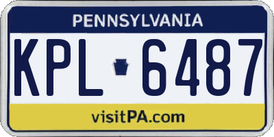 PA license plate KPL6487