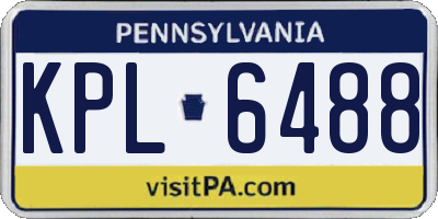 PA license plate KPL6488