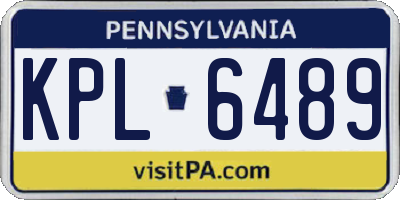 PA license plate KPL6489