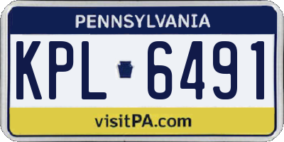 PA license plate KPL6491