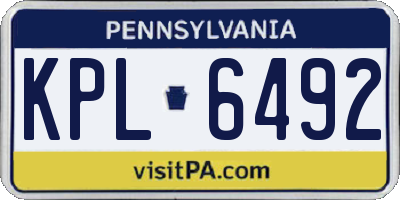 PA license plate KPL6492