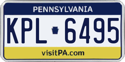 PA license plate KPL6495