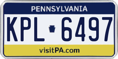 PA license plate KPL6497