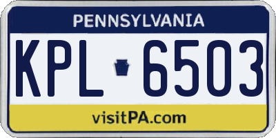 PA license plate KPL6503