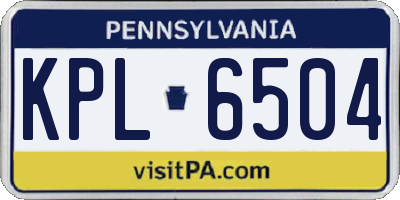 PA license plate KPL6504