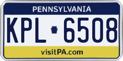 PA license plate KPL6508