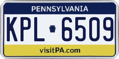 PA license plate KPL6509
