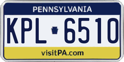 PA license plate KPL6510
