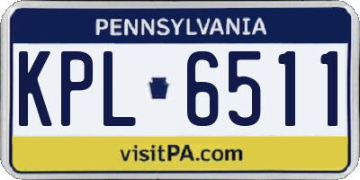 PA license plate KPL6511