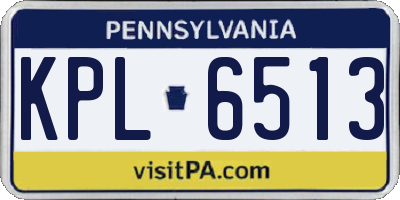 PA license plate KPL6513