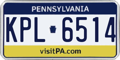 PA license plate KPL6514