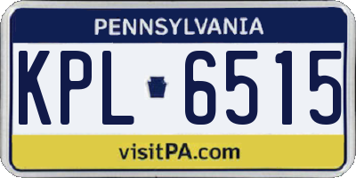 PA license plate KPL6515