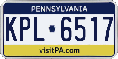 PA license plate KPL6517