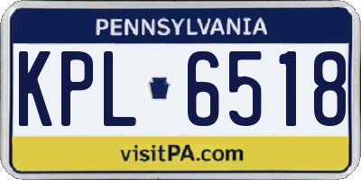 PA license plate KPL6518