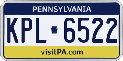 PA license plate KPL6522