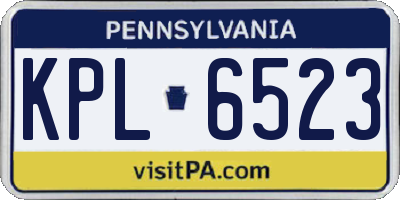 PA license plate KPL6523