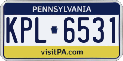 PA license plate KPL6531