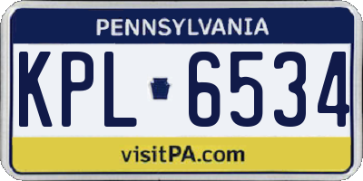 PA license plate KPL6534
