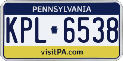 PA license plate KPL6538