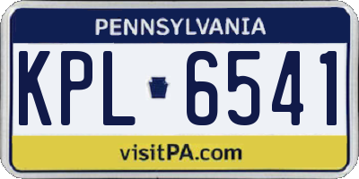 PA license plate KPL6541