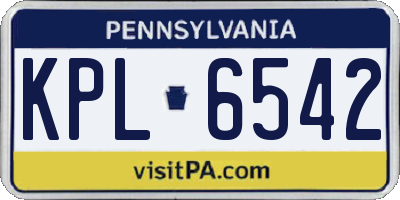 PA license plate KPL6542
