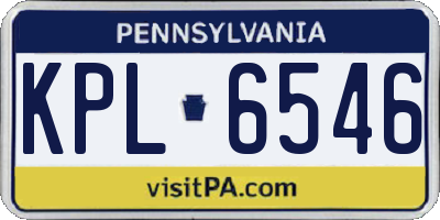 PA license plate KPL6546