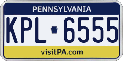 PA license plate KPL6555