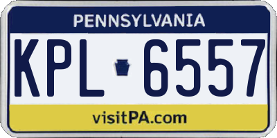 PA license plate KPL6557