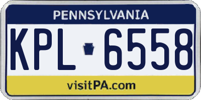 PA license plate KPL6558