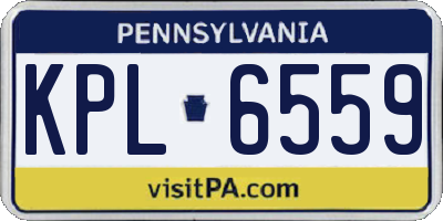 PA license plate KPL6559