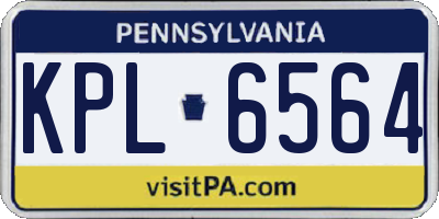 PA license plate KPL6564