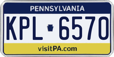 PA license plate KPL6570