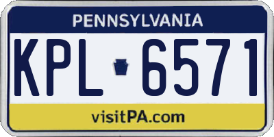PA license plate KPL6571