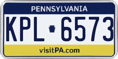 PA license plate KPL6573