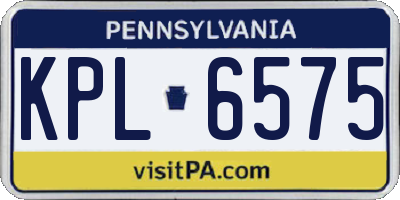 PA license plate KPL6575