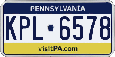 PA license plate KPL6578