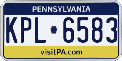 PA license plate KPL6583
