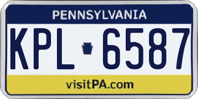 PA license plate KPL6587