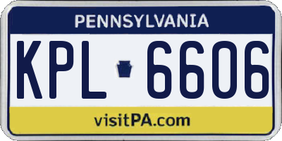 PA license plate KPL6606