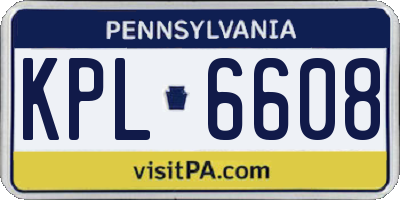 PA license plate KPL6608