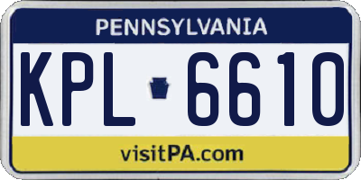 PA license plate KPL6610