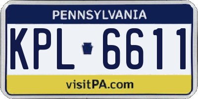 PA license plate KPL6611