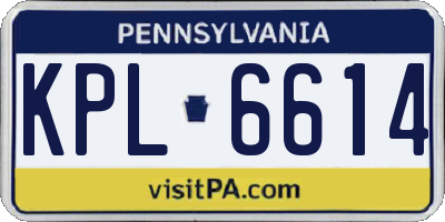 PA license plate KPL6614