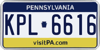 PA license plate KPL6616