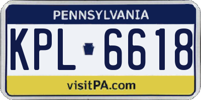 PA license plate KPL6618