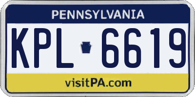 PA license plate KPL6619