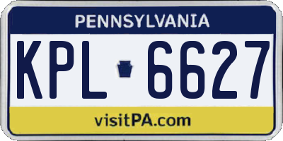 PA license plate KPL6627
